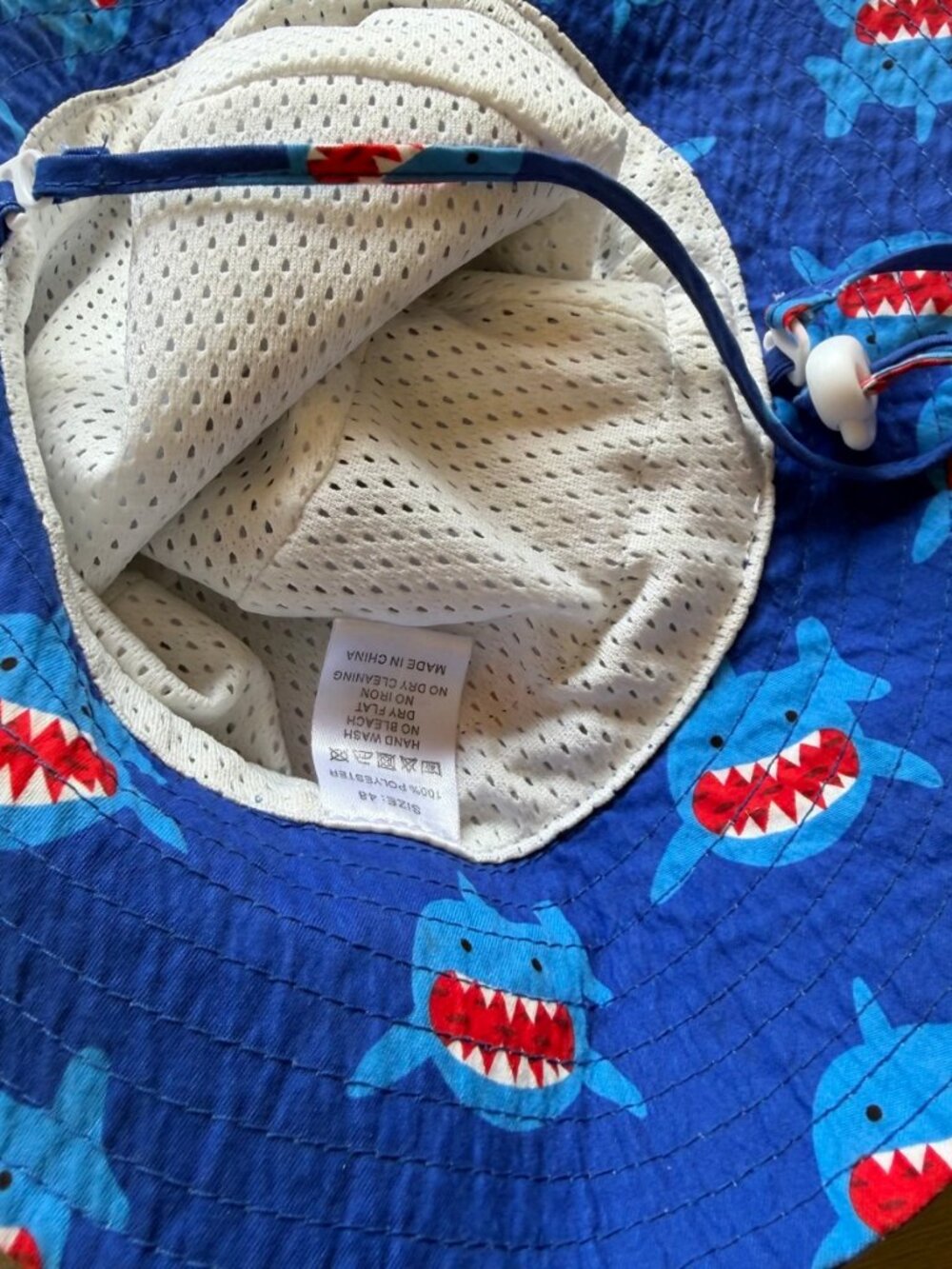 Baby Shark Bucket Sun Hat Blue Size 48 with Chin Strap